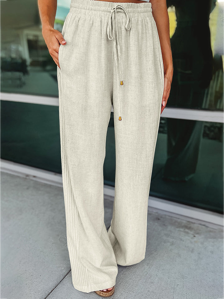Women's Drawstring Wide Leg Pants