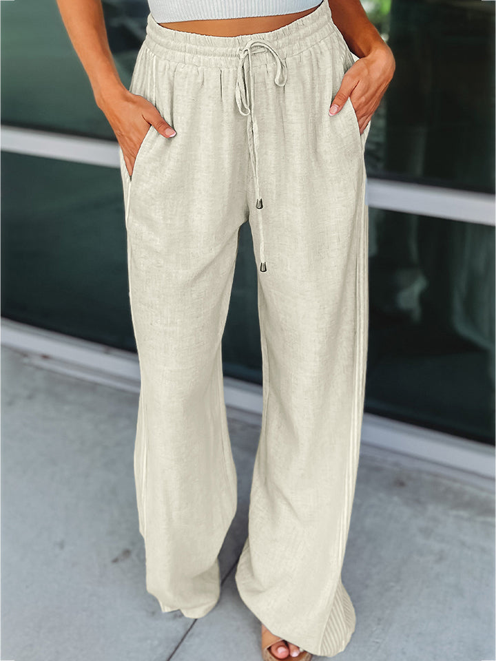 Women's Drawstring Wide Leg Pants