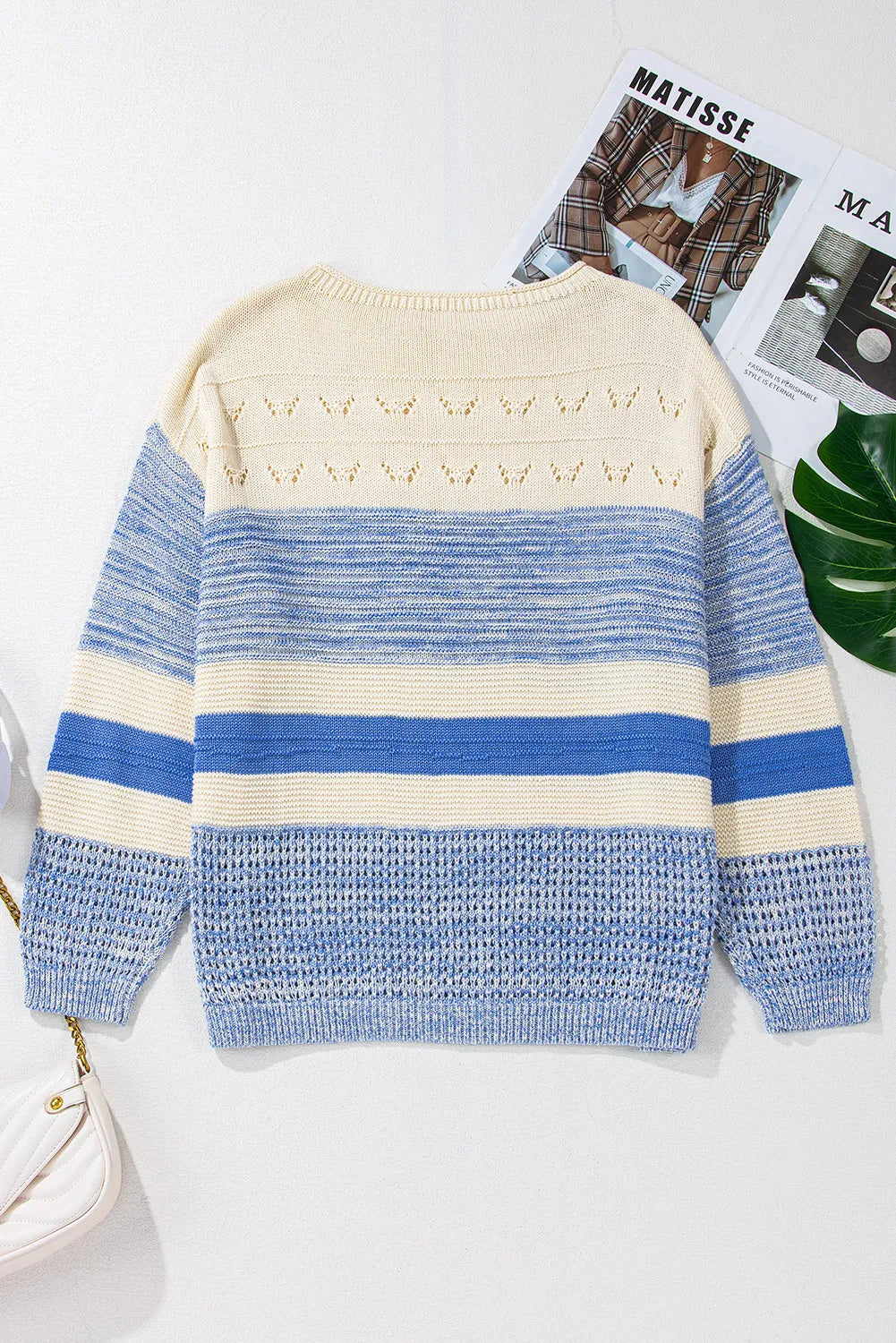 Blue Strip Long Sleeve Sweater