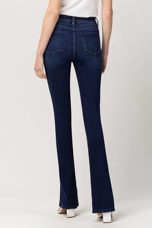 High Waist Slim Straight Leg W/Slit