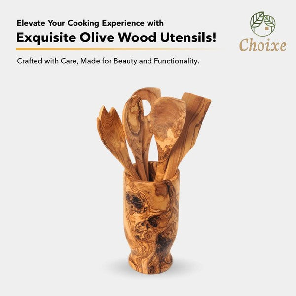 Olive Wood Kitchen Servers Set (6-Piece)