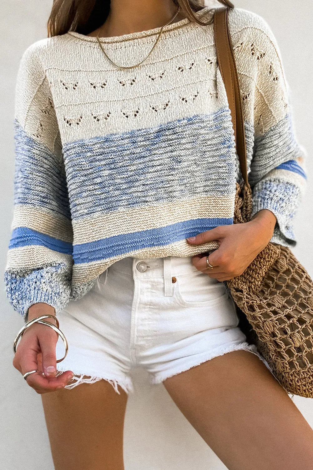 Blue Strip Long Sleeve Sweater