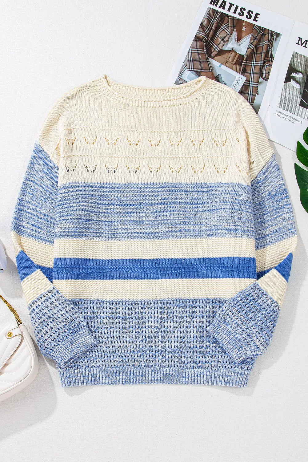 Blue Strip Long Sleeve Sweater