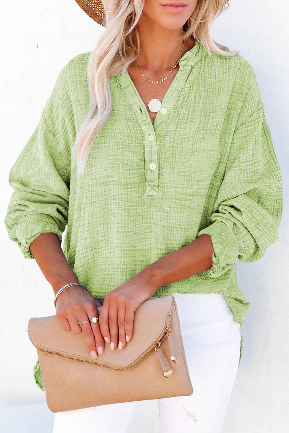 Long Sleeve Cotton Blouse