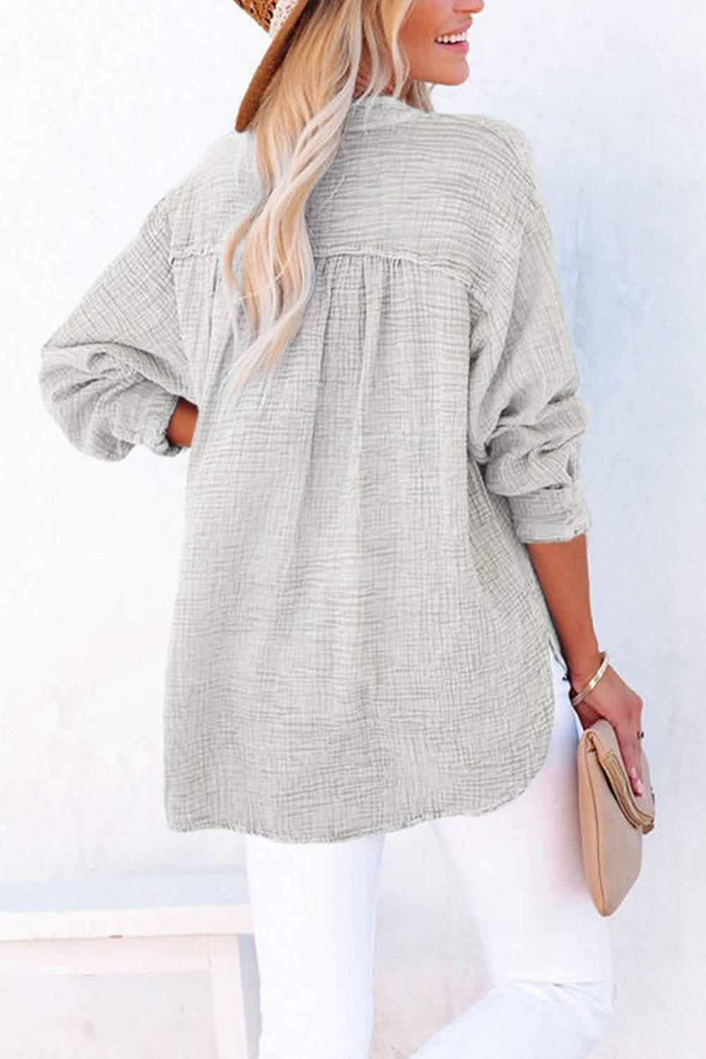 Long Sleeve Cotton Blouse