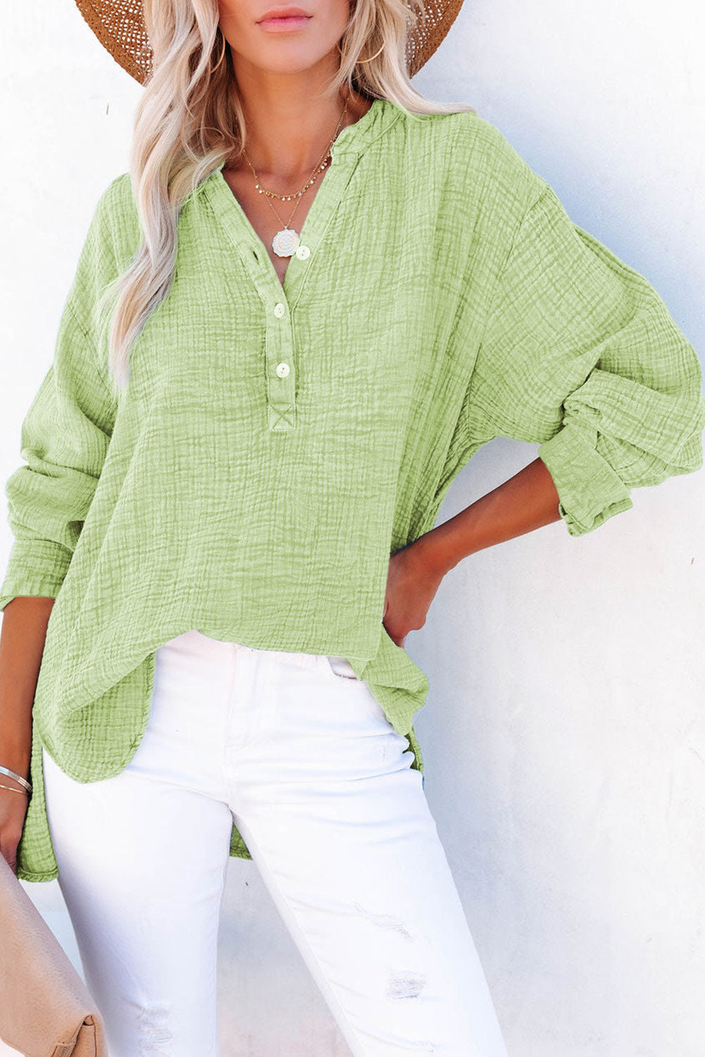 Long Sleeve Cotton Blouse