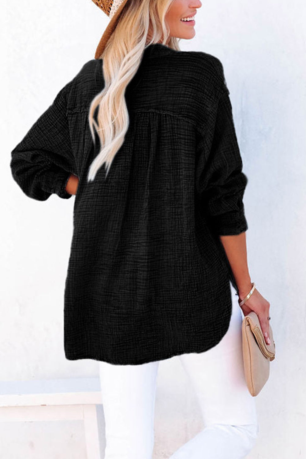 Long Sleeve Cotton Blouse