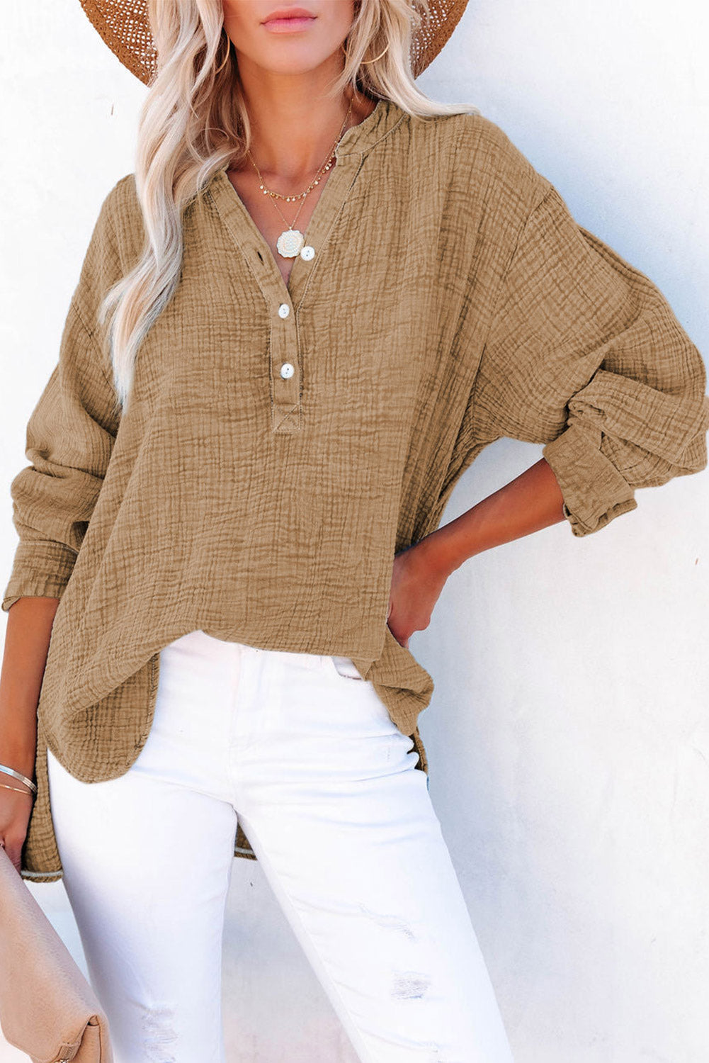 Long Sleeve Cotton Blouse