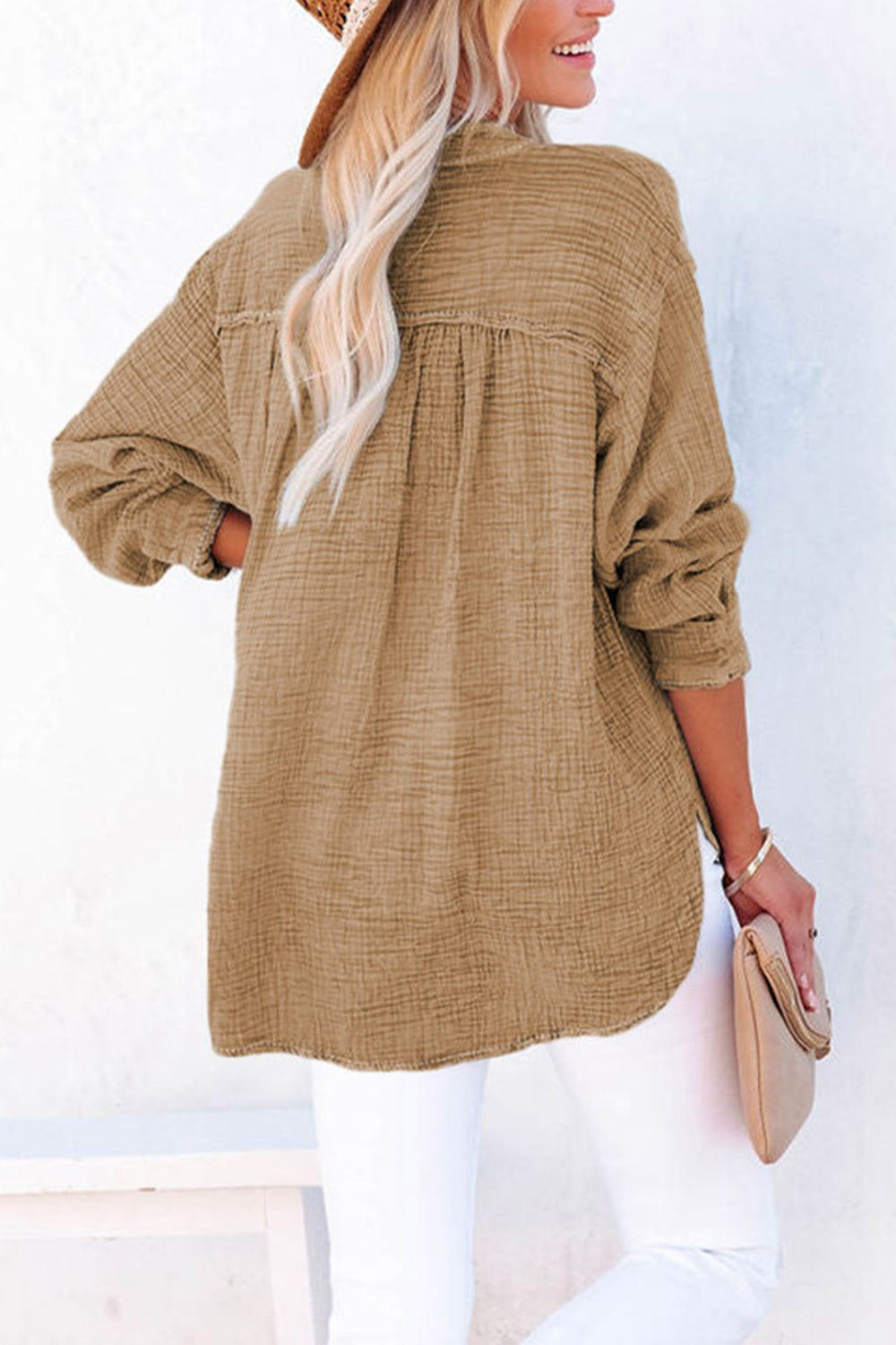 Long Sleeve Cotton Blouse