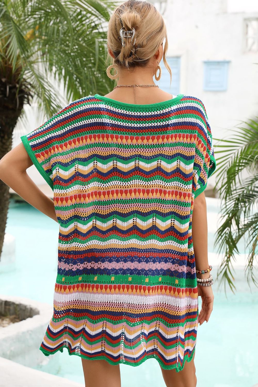 Multicolor Stripe Cover-Up Dress